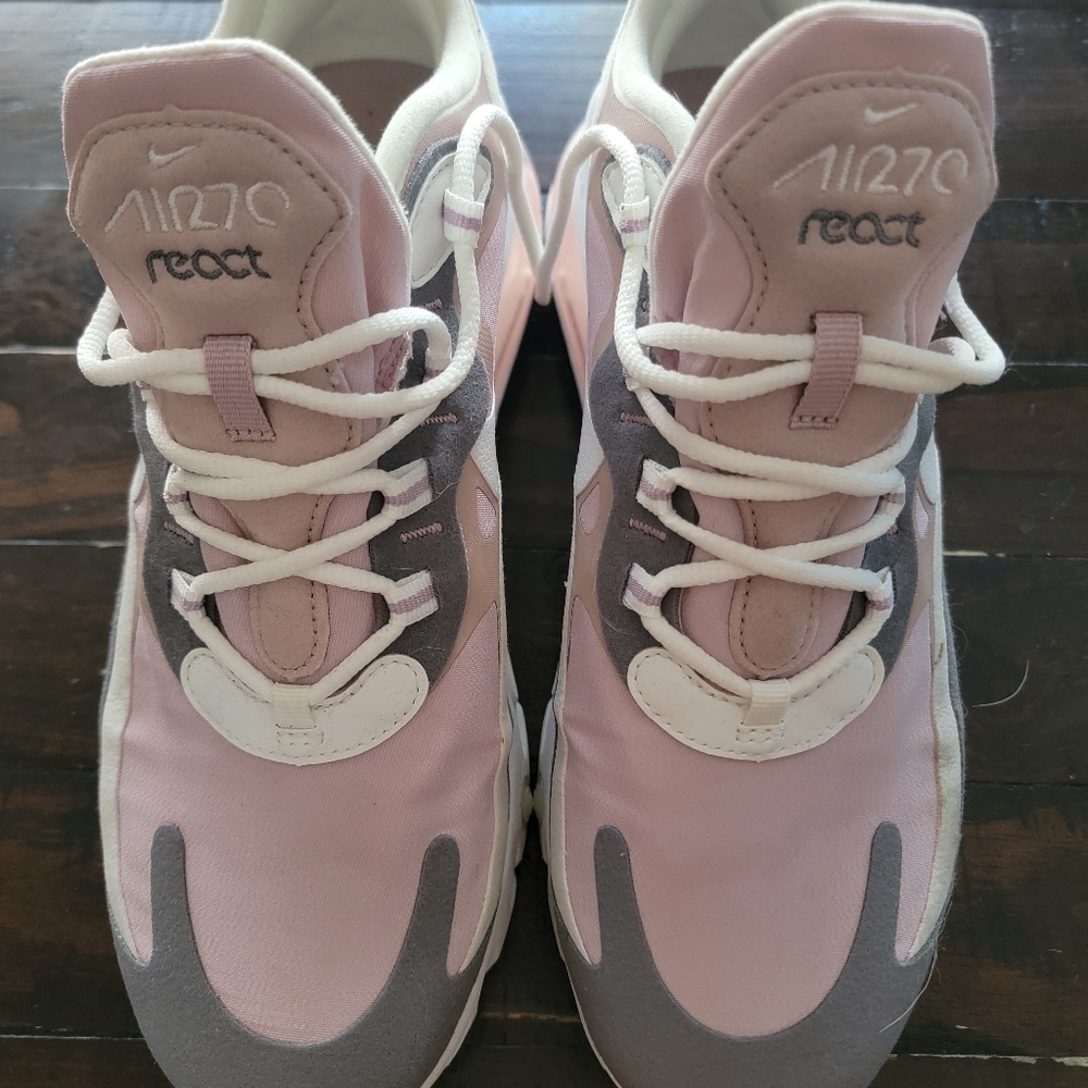 Nike Pink and Gray React Sneakers
